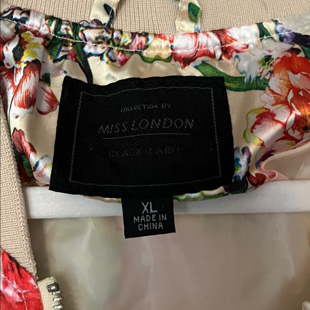Miss London Multicolor Floral Bomber Jacket - Picture 2 of 3